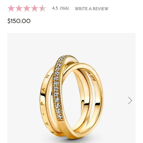 Pandora Crossover triple band pave ring. - Picture 5 of 5